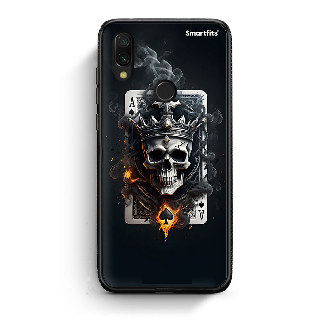 Xiaomi Redmi 7 Skull King Ace θήκη από τη Smartfits με σχέδιο στο πίσω μέρος και μαύρο περίβλημα | Smartphone case with colorful back and black bezels by Smartfits