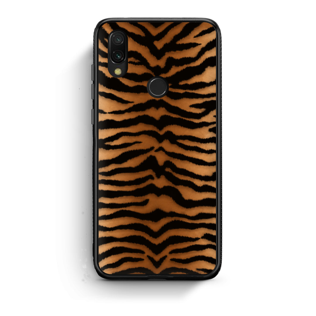 Θήκη Xiaomi Redmi 7 Tiger Print Orange and Black από τη Smartfits με σχέδιο στο πίσω μέρος και μαύρο περίβλημα | Xiaomi Redmi 7 Tiger Print Orange and Black case with colorful back and black bezels