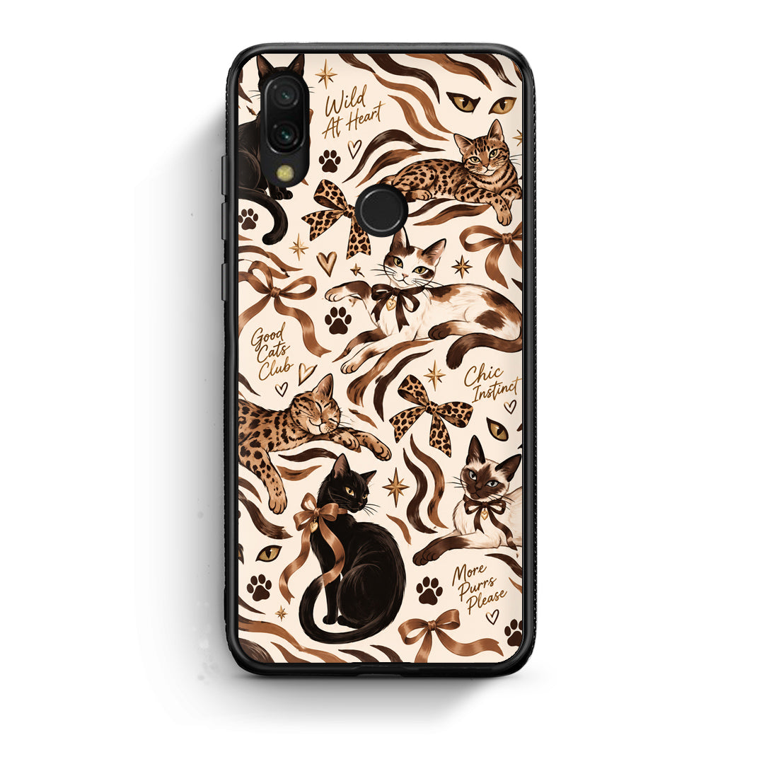 Θήκη Xiaomi Redmi 7 Wild Cats and Animal Print Collage από τη Smartfits με σχέδιο στο πίσω μέρος και μαύρο περίβλημα | Xiaomi Redmi 7 Wild Cats and Animal Print Collage case with colorful back and black bezels