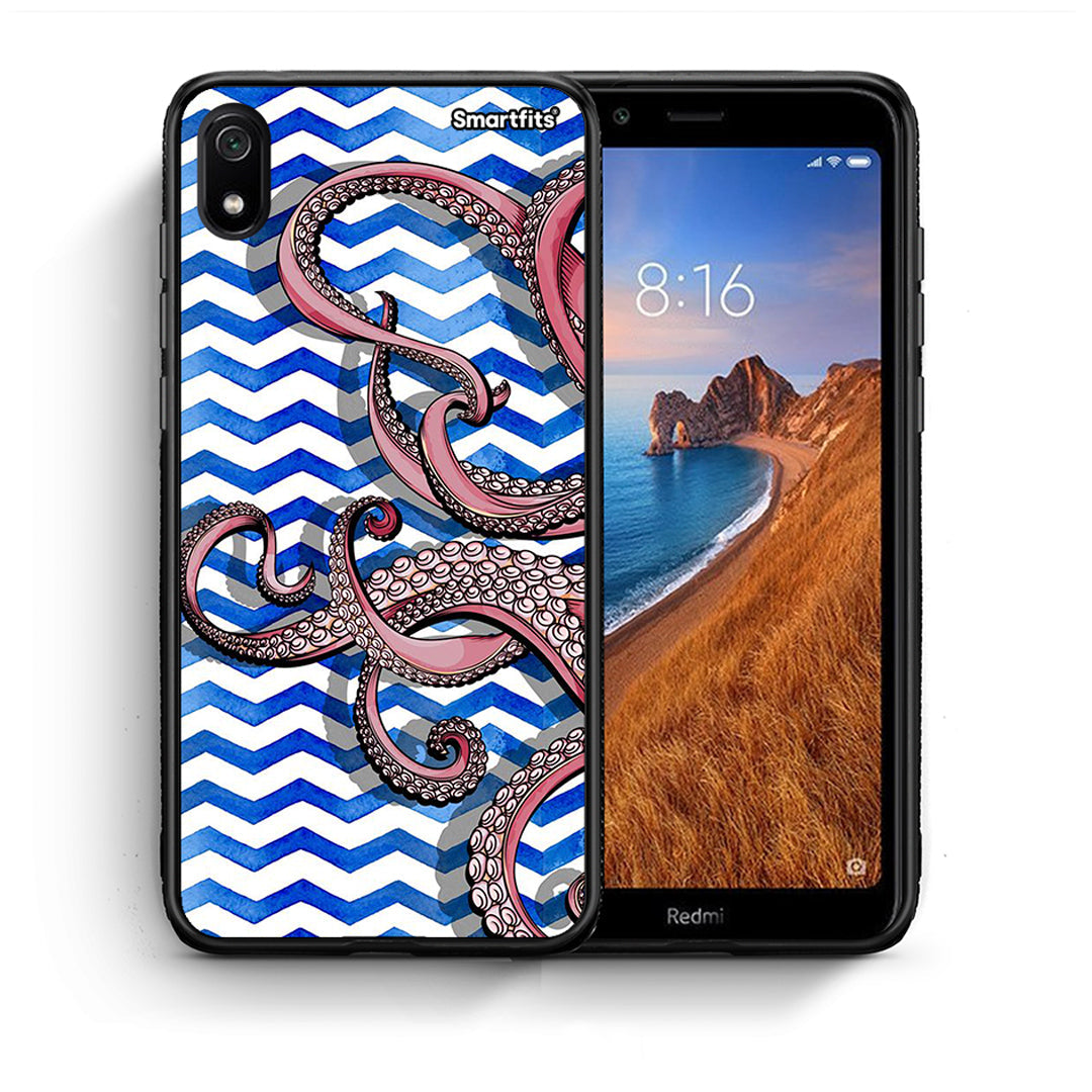 Θήκη Xiaomi Redmi 7A Chevron Devilfish από τη Smartfits με σχέδιο στο πίσω μέρος και μαύρο περίβλημα | Xiaomi Redmi 7A Chevron Devilfish case with colorful back and black bezels