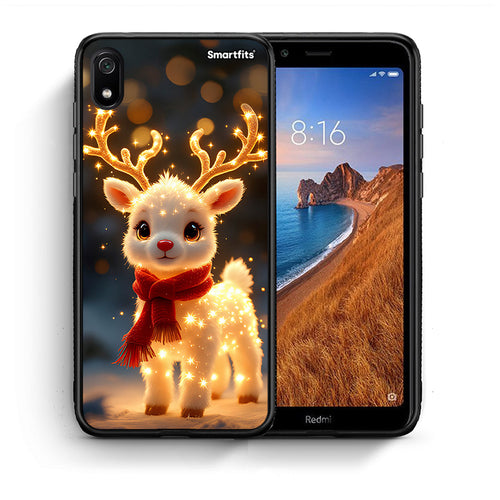 Θήκη Xiaomi Redmi 7A Christmas Cutie από τη Smartfits με σχέδιο στο πίσω μέρος και μαύρο περίβλημα | Xiaomi Redmi 7A Christmas Cutie case with colorful back and black bezels