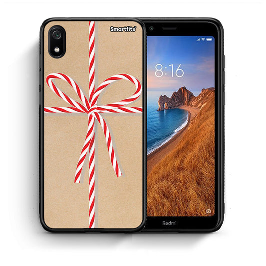 Θήκη Xiaomi Redmi 7A Christmas Gift από τη Smartfits με σχέδιο στο πίσω μέρος και μαύρο περίβλημα | Xiaomi Redmi 7A Christmas Gift case with colorful back and black bezels