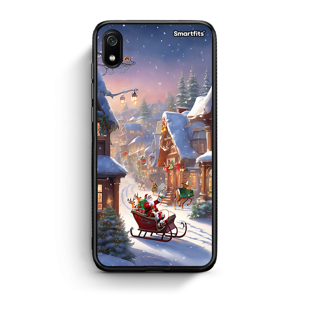 Xiaomi Redmi 7A Christmas Snow θήκη από τη Smartfits με σχέδιο στο πίσω μέρος και μαύρο περίβλημα | Smartphone case with colorful back and black bezels by Smartfits