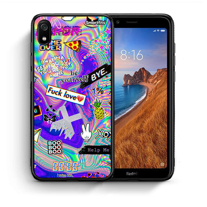 Θήκη Xiaomi Redmi 7A Game Over από τη Smartfits με σχέδιο στο πίσω μέρος και μαύρο περίβλημα | Xiaomi Redmi 7A Game Over case with colorful back and black bezels