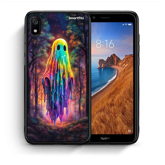 Θήκη Xiaomi Redmi 7A Halloween Ghost από τη Smartfits με σχέδιο στο πίσω μέρος και μαύρο περίβλημα | Xiaomi Redmi 7A Halloween Ghost case with colorful back and black bezels