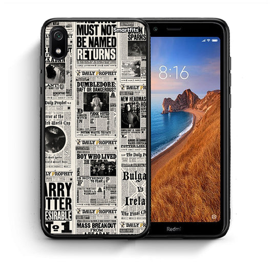 Θήκη Xiaomi Redmi 7A Harry Paper από τη Smartfits με σχέδιο στο πίσω μέρος και μαύρο περίβλημα | Xiaomi Redmi 7A Harry Paper case with colorful back and black bezels