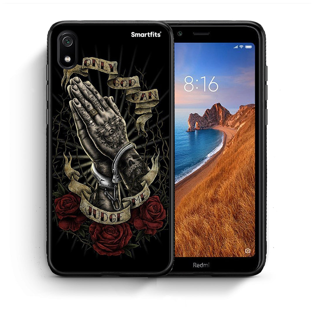 Θήκη Xiaomi Redmi 7A Judge By God από τη Smartfits με σχέδιο στο πίσω μέρος και μαύρο περίβλημα | Xiaomi Redmi 7A Judge By God case with colorful back and black bezels