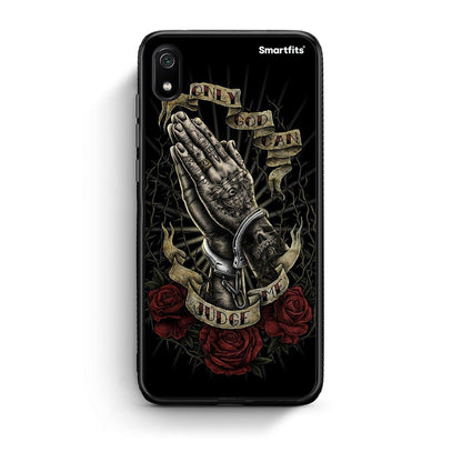 Xiaomi Redmi 7A Judge By God θήκη από τη Smartfits με σχέδιο στο πίσω μέρος και μαύρο περίβλημα | Smartphone case with colorful back and black bezels by Smartfits