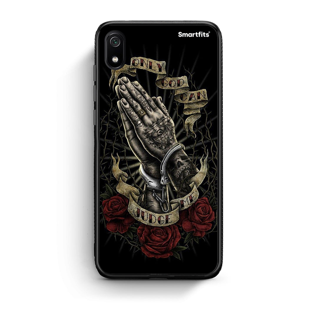 Xiaomi Redmi 7A Judge By God θήκη από τη Smartfits με σχέδιο στο πίσω μέρος και μαύρο περίβλημα | Smartphone case with colorful back and black bezels by Smartfits