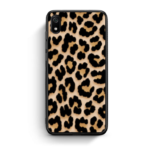 Θήκη Xiaomi Redmi 7A Leopard Print Tan Small από τη Smartfits με σχέδιο στο πίσω μέρος και μαύρο περίβλημα | Xiaomi Redmi 7A Leopard Print Tan Small case with colorful back and black bezels