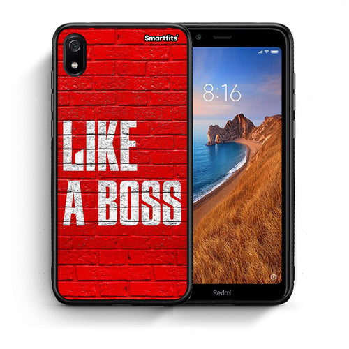 Θήκη Xiaomi Redmi 7A Like A Boss από τη Smartfits με σχέδιο στο πίσω μέρος και μαύρο περίβλημα | Xiaomi Redmi 7A Like A Boss case with colorful back and black bezels