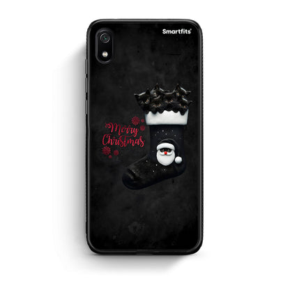 Xiaomi Redmi 7A Merry Cat Christmas θήκη από τη Smartfits με σχέδιο στο πίσω μέρος και μαύρο περίβλημα | Smartphone case with colorful back and black bezels by Smartfits
