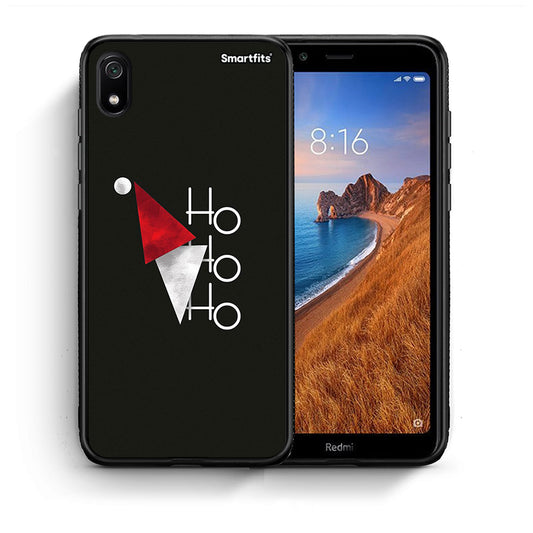 Θήκη Xiaomi Redmi 7A Minimal Christmas από τη Smartfits με σχέδιο στο πίσω μέρος και μαύρο περίβλημα | Xiaomi Redmi 7A Minimal Christmas case with colorful back and black bezels