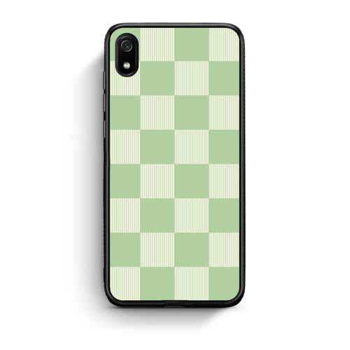 Θήκη Xiaomi Redmi 7A Sage and Cream Striped Checks από τη Smartfits με σχέδιο στο πίσω μέρος και μαύρο περίβλημα | Xiaomi Redmi 7A Sage and Cream Striped Checks case with colorful back and black bezels