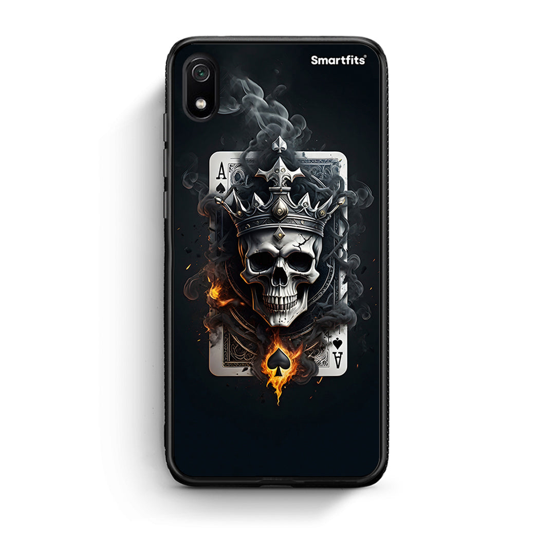 Xiaomi Redmi 7A Skull King Ace θήκη από τη Smartfits με σχέδιο στο πίσω μέρος και μαύρο περίβλημα | Smartphone case with colorful back and black bezels by Smartfits