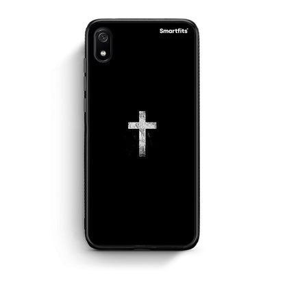 Xiaomi Redmi 7A White Cross θήκη από τη Smartfits με σχέδιο στο πίσω μέρος και μαύρο περίβλημα | Smartphone case with colorful back and black bezels by Smartfits