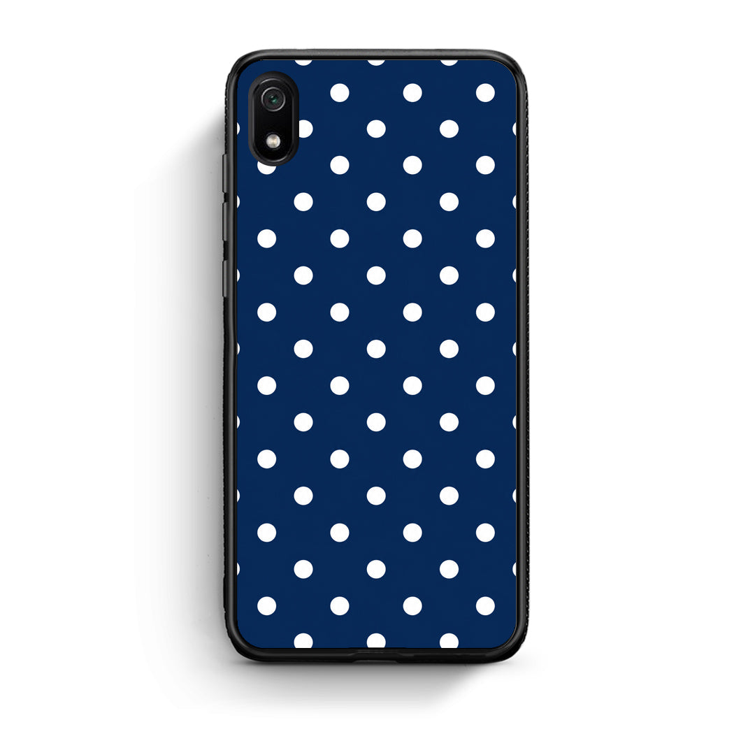 Θήκη Xiaomi Redmi 7A White Small Polka Dots on Navy από τη Smartfits με σχέδιο στο πίσω μέρος και μαύρο περίβλημα | Xiaomi Redmi 7A White Small Polka Dots on Navy case with colorful back and black bezels