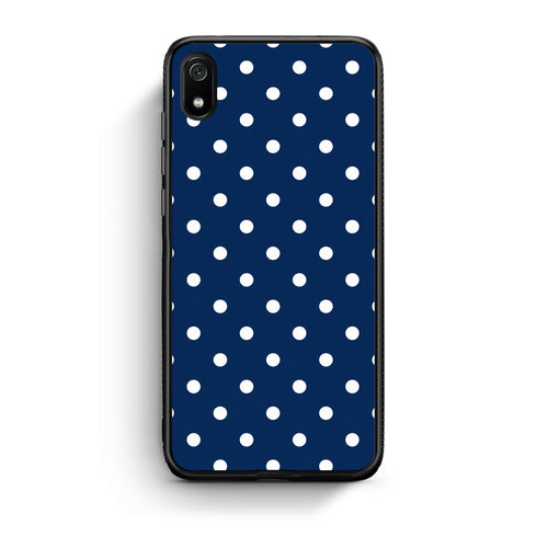 Θήκη Xiaomi Redmi 7A White Small Polka Dots on Navy από τη Smartfits με σχέδιο στο πίσω μέρος και μαύρο περίβλημα | Xiaomi Redmi 7A White Small Polka Dots on Navy case with colorful back and black bezels