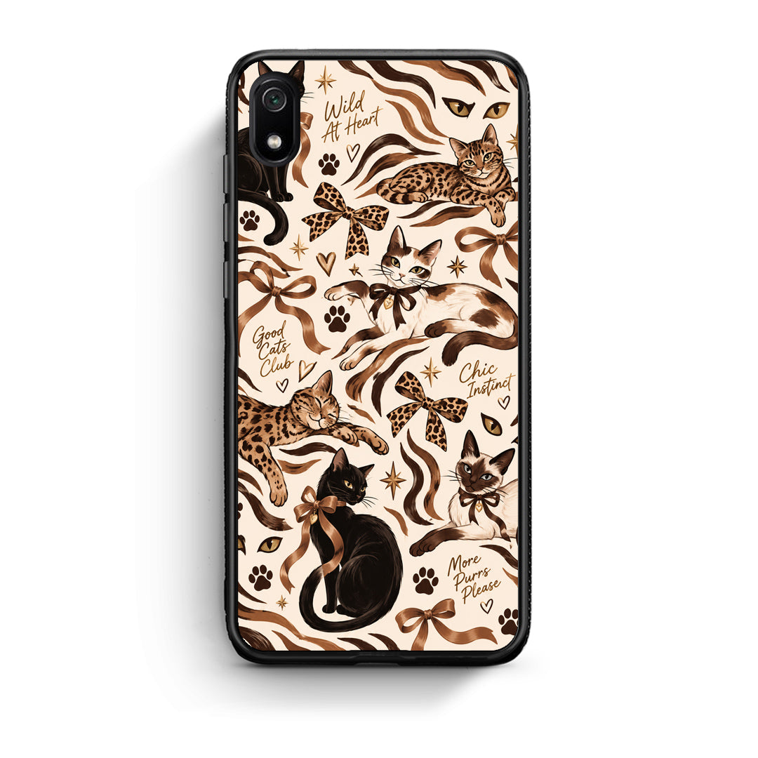 Θήκη Xiaomi Redmi 7A Wild Cats and Animal Print Collage από τη Smartfits με σχέδιο στο πίσω μέρος και μαύρο περίβλημα | Xiaomi Redmi 7A Wild Cats and Animal Print Collage case with colorful back and black bezels