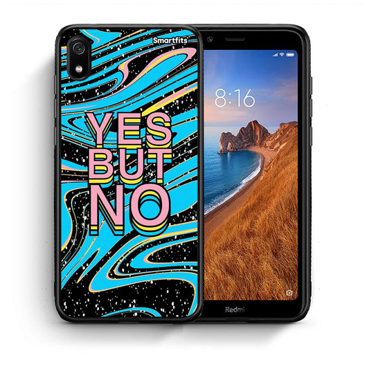 Θήκη Xiaomi Redmi 7A Yes But No από τη Smartfits με σχέδιο στο πίσω μέρος και μαύρο περίβλημα | Xiaomi Redmi 7A Yes But No case with colorful back and black bezels
