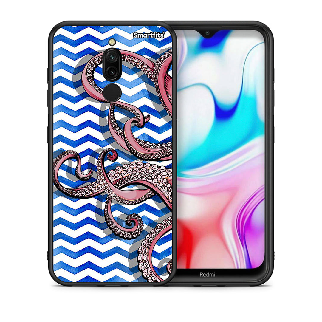 Θήκη Xiaomi Redmi 8 Chevron Devilfish από τη Smartfits με σχέδιο στο πίσω μέρος και μαύρο περίβλημα | Xiaomi Redmi 8 Chevron Devilfish case with colorful back and black bezels