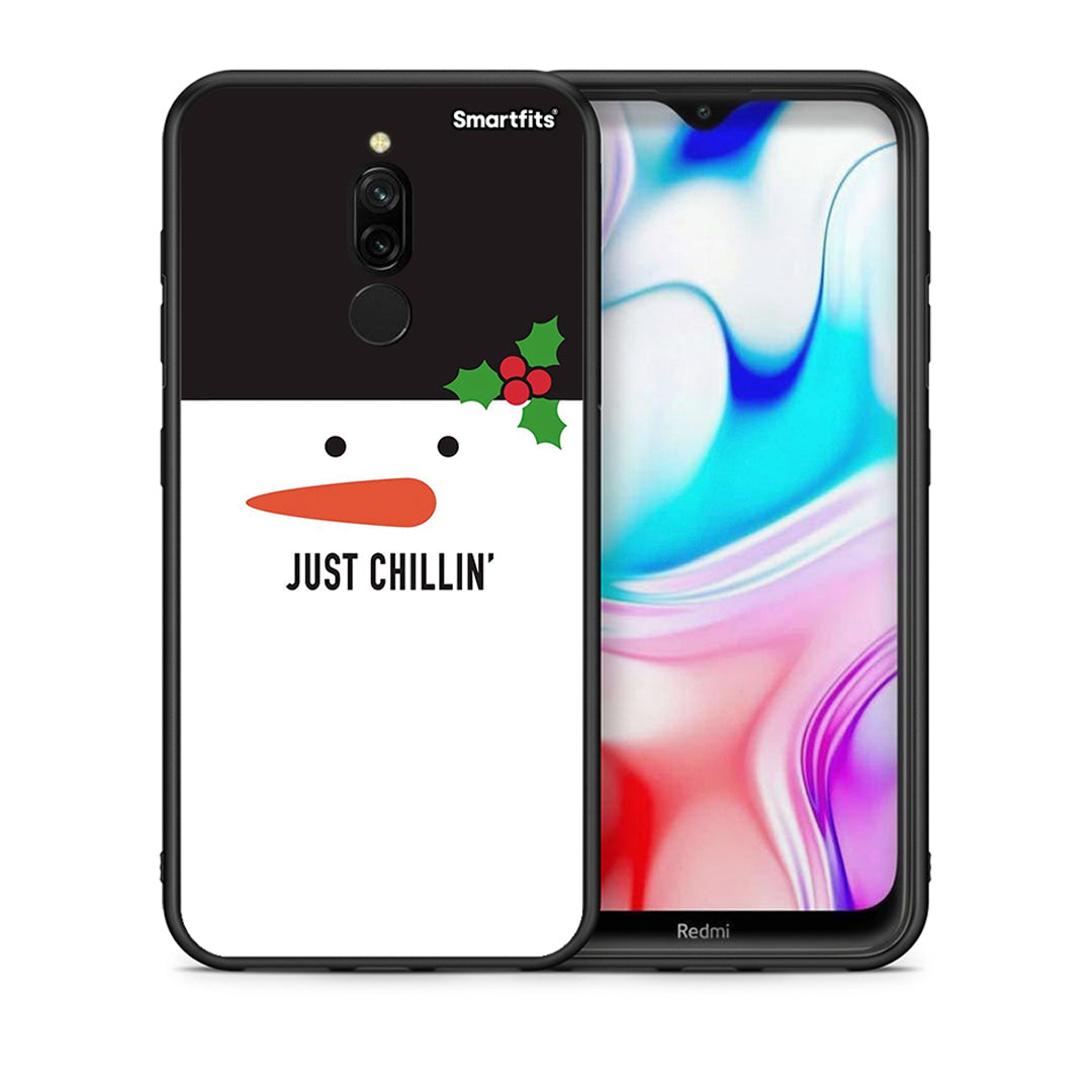 Θήκη Xiaomi Redmi 8 Christmas Chillin από τη Smartfits με σχέδιο στο πίσω μέρος και μαύρο περίβλημα | Xiaomi Redmi 8 Christmas Chillin case with colorful back and black bezels