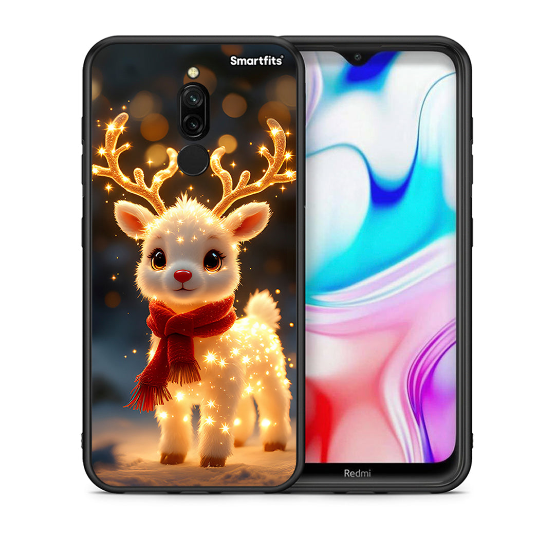 Θήκη Xiaomi Redmi 8 Christmas Cutie από τη Smartfits με σχέδιο στο πίσω μέρος και μαύρο περίβλημα | Xiaomi Redmi 8 Christmas Cutie case with colorful back and black bezels