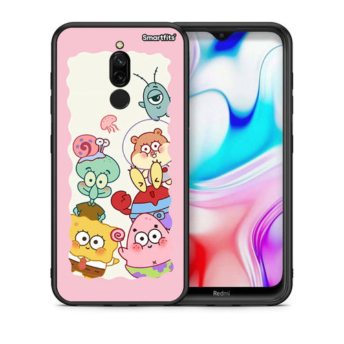 Θήκη Xiaomi Redmi 8 Cute Companion από τη Smartfits με σχέδιο στο πίσω μέρος και μαύρο περίβλημα | Xiaomi Redmi 8 Cute Companion case with colorful back and black bezels