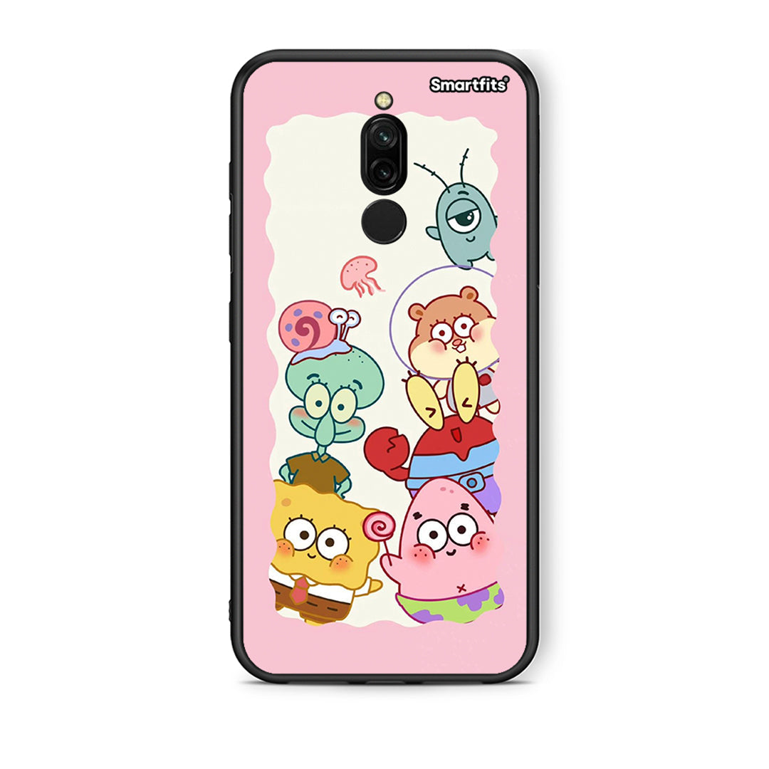 Xiaomi Redmi 8 Cute Companion θήκη από τη Smartfits με σχέδιο στο πίσω μέρος και μαύρο περίβλημα | Smartphone case with colorful back and black bezels by Smartfits