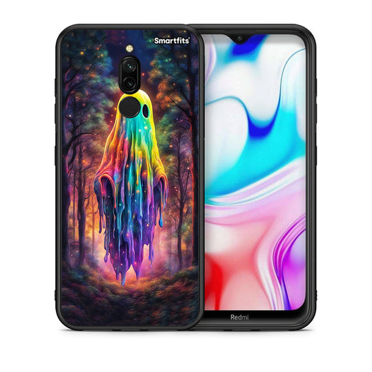 Θήκη Xiaomi Redmi 8 Halloween Ghost από τη Smartfits με σχέδιο στο πίσω μέρος και μαύρο περίβλημα | Xiaomi Redmi 8 Halloween Ghost case with colorful back and black bezels