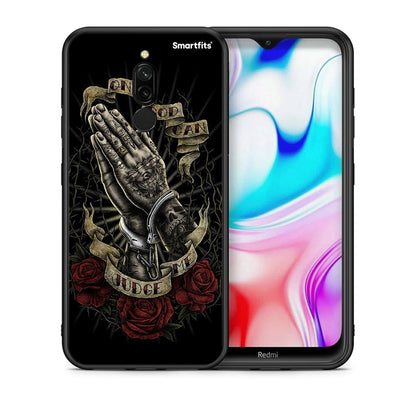 Θήκη Xiaomi Redmi 8 Judge By God από τη Smartfits με σχέδιο στο πίσω μέρος και μαύρο περίβλημα | Xiaomi Redmi 8 Judge By God case with colorful back and black bezels