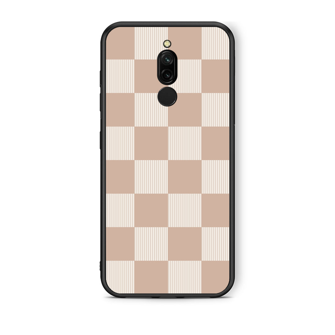 Θήκη Xiaomi Redmi 8 Latte and Cream Striped Checks από τη Smartfits με σχέδιο στο πίσω μέρος και μαύρο περίβλημα | Xiaomi Redmi 8 Latte and Cream Striped Checks case with colorful back and black bezels