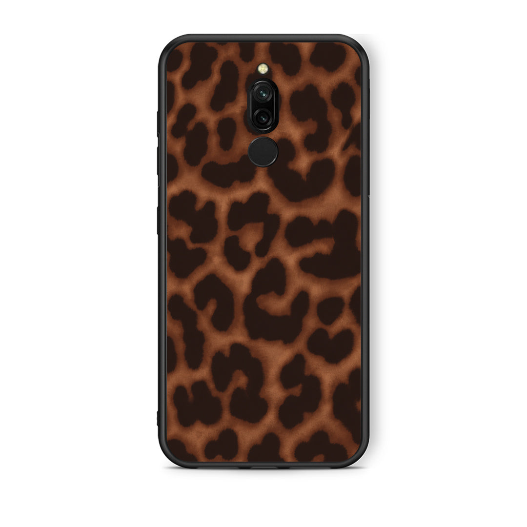 Θήκη Xiaomi Redmi 8 Leopard Print Dark Brown από τη Smartfits με σχέδιο στο πίσω μέρος και μαύρο περίβλημα | Xiaomi Redmi 8 Leopard Print Dark Brown case with colorful back and black bezels