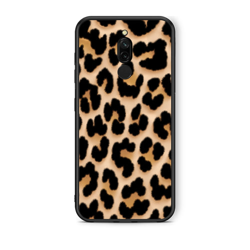 Θήκη Xiaomi Redmi 8 Leopard Print Tan Large από τη Smartfits με σχέδιο στο πίσω μέρος και μαύρο περίβλημα | Xiaomi Redmi 8 Leopard Print Tan Large case with colorful back and black bezels
