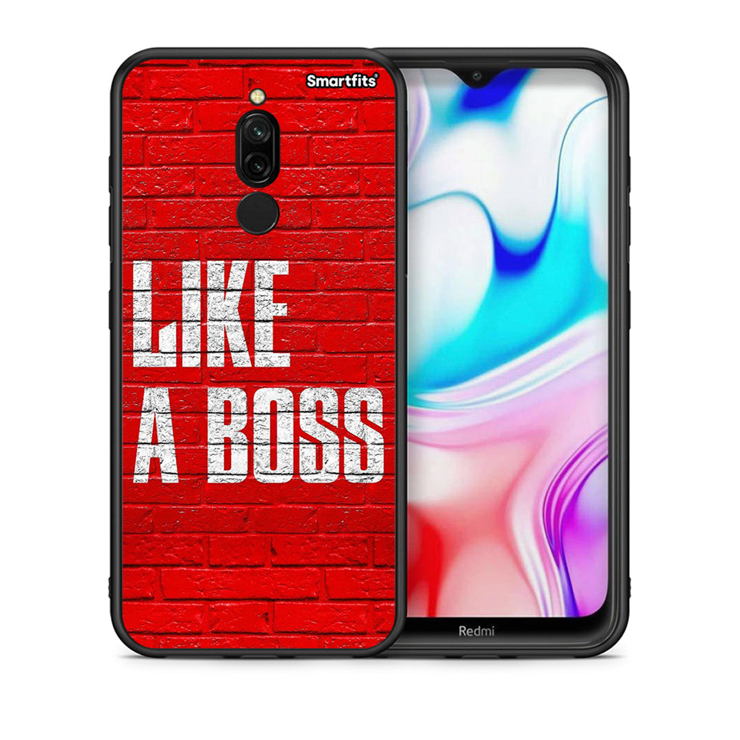 Θήκη Xiaomi Redmi 8 Like A Boss από τη Smartfits με σχέδιο στο πίσω μέρος και μαύρο περίβλημα | Xiaomi Redmi 8 Like A Boss case with colorful back and black bezels