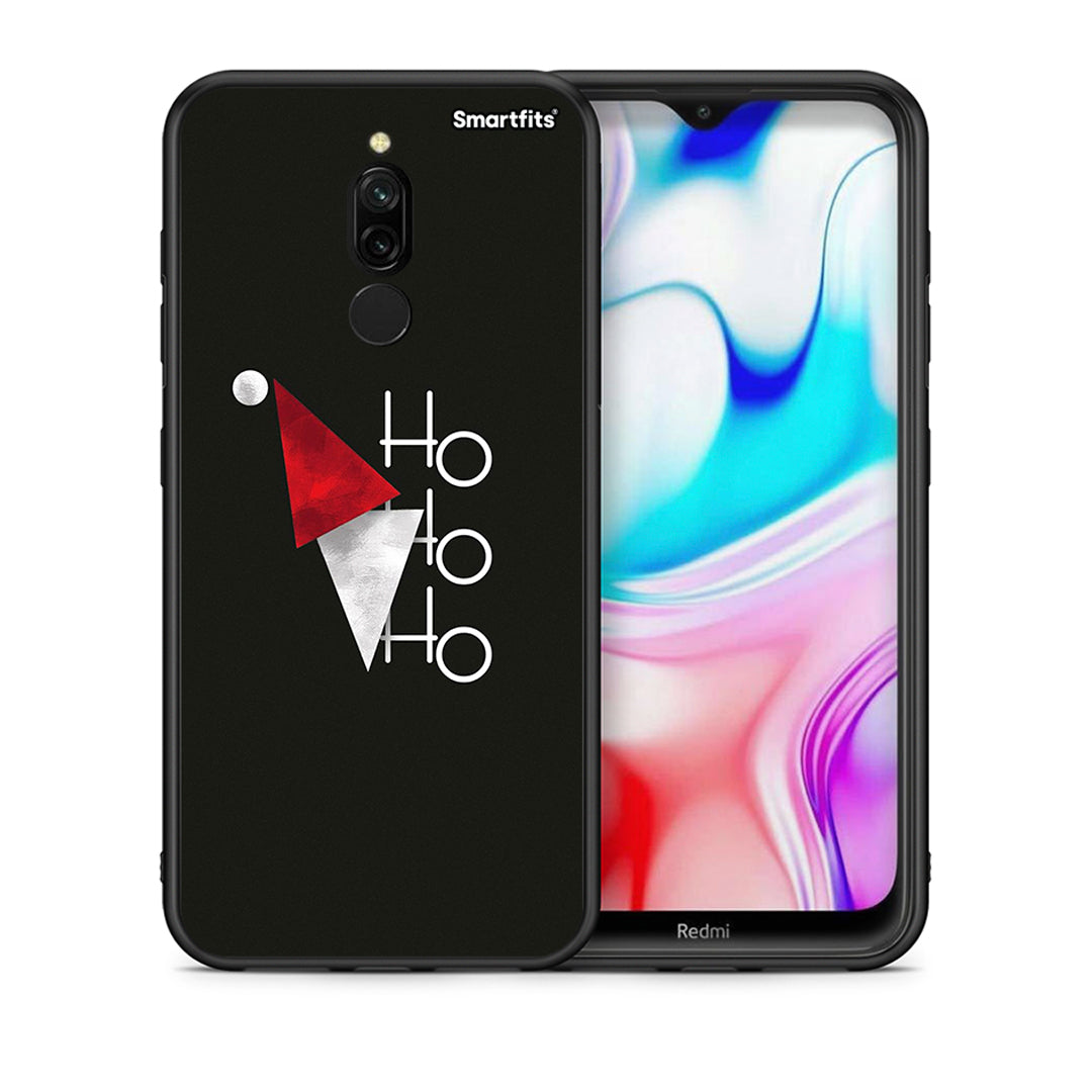 Θήκη Xiaomi Redmi 8 Minimal Christmas από τη Smartfits με σχέδιο στο πίσω μέρος και μαύρο περίβλημα | Xiaomi Redmi 8 Minimal Christmas case with colorful back and black bezels