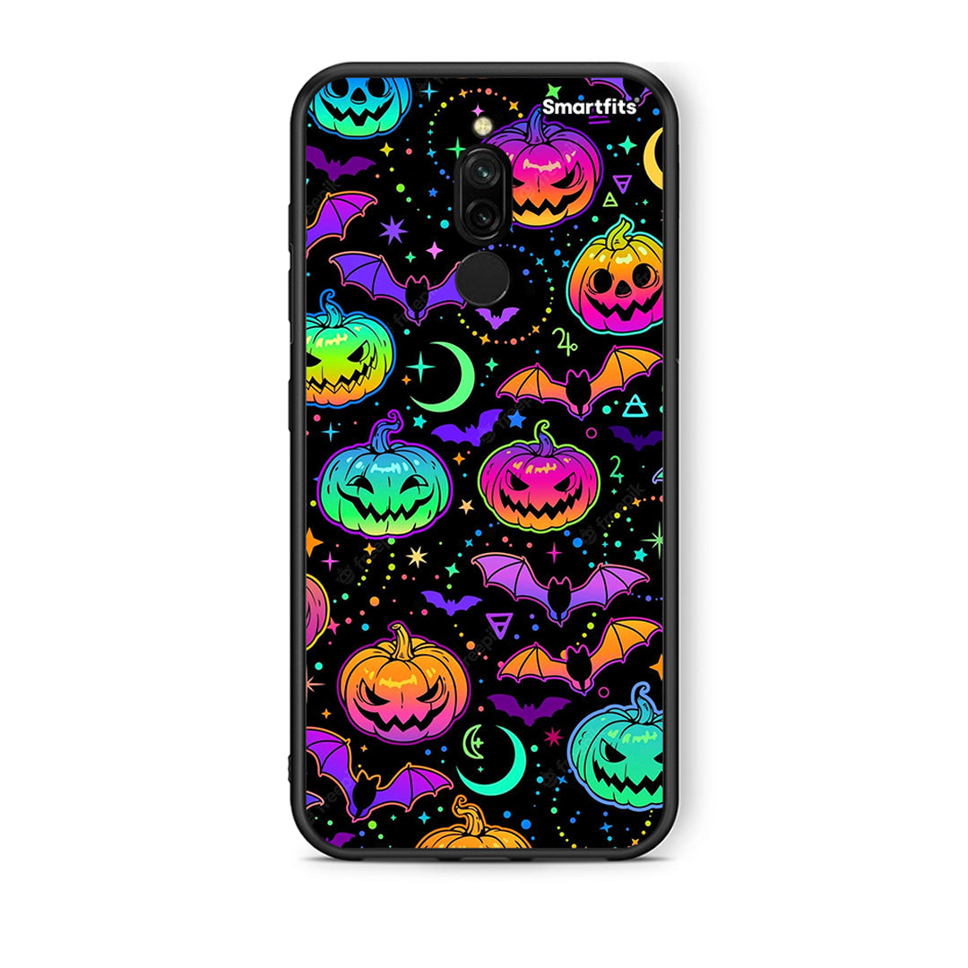 Xiaomi Redmi 8 Neon Halloween θήκη από τη Smartfits με σχέδιο στο πίσω μέρος και μαύρο περίβλημα | Smartphone case with colorful back and black bezels by Smartfits