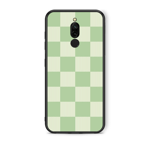Θήκη Xiaomi Redmi 8 Sage and Cream Striped Checks από τη Smartfits με σχέδιο στο πίσω μέρος και μαύρο περίβλημα | Xiaomi Redmi 8 Sage and Cream Striped Checks case with colorful back and black bezels