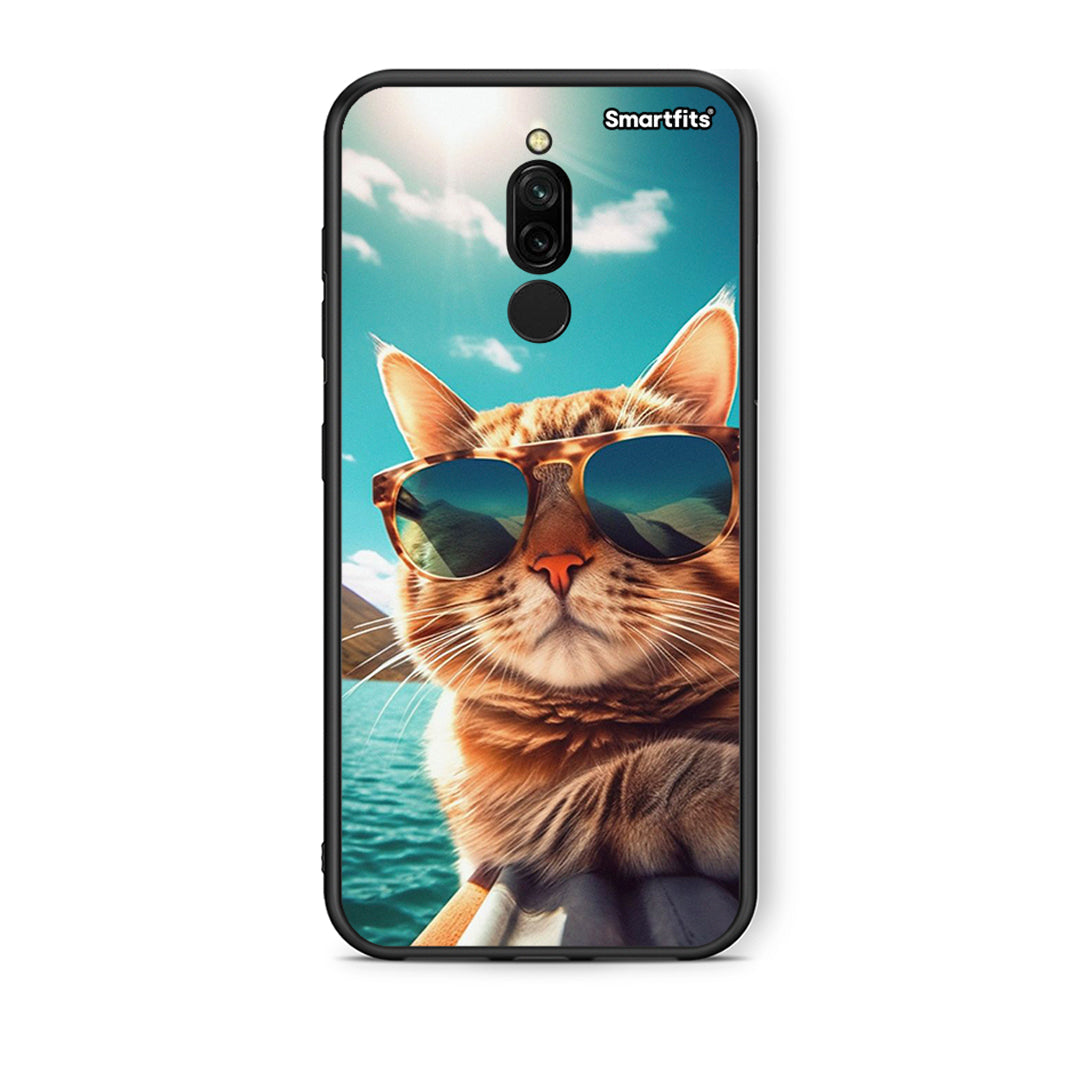 Xiaomi Redmi 8 Summer Cat θήκη από τη Smartfits με σχέδιο στο πίσω μέρος και μαύρο περίβλημα | Smartphone case with colorful back and black bezels by Smartfits