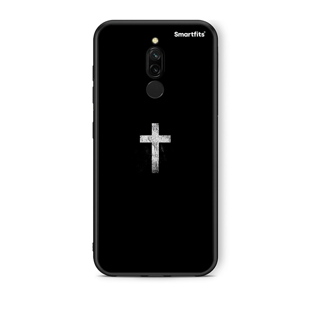 Xiaomi Redmi 8 White Cross θήκη από τη Smartfits με σχέδιο στο πίσω μέρος και μαύρο περίβλημα | Smartphone case with colorful back and black bezels by Smartfits