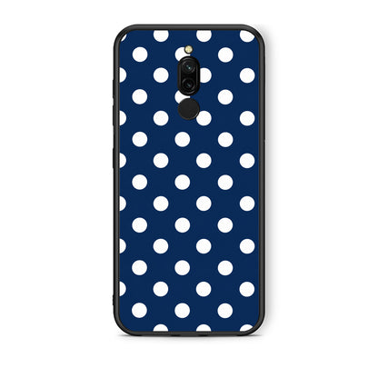 Θήκη Xiaomi Redmi 8 White Large Polka Dots on Navy από τη Smartfits με σχέδιο στο πίσω μέρος και μαύρο περίβλημα | Xiaomi Redmi 8 White Large Polka Dots on Navy case with colorful back and black bezels