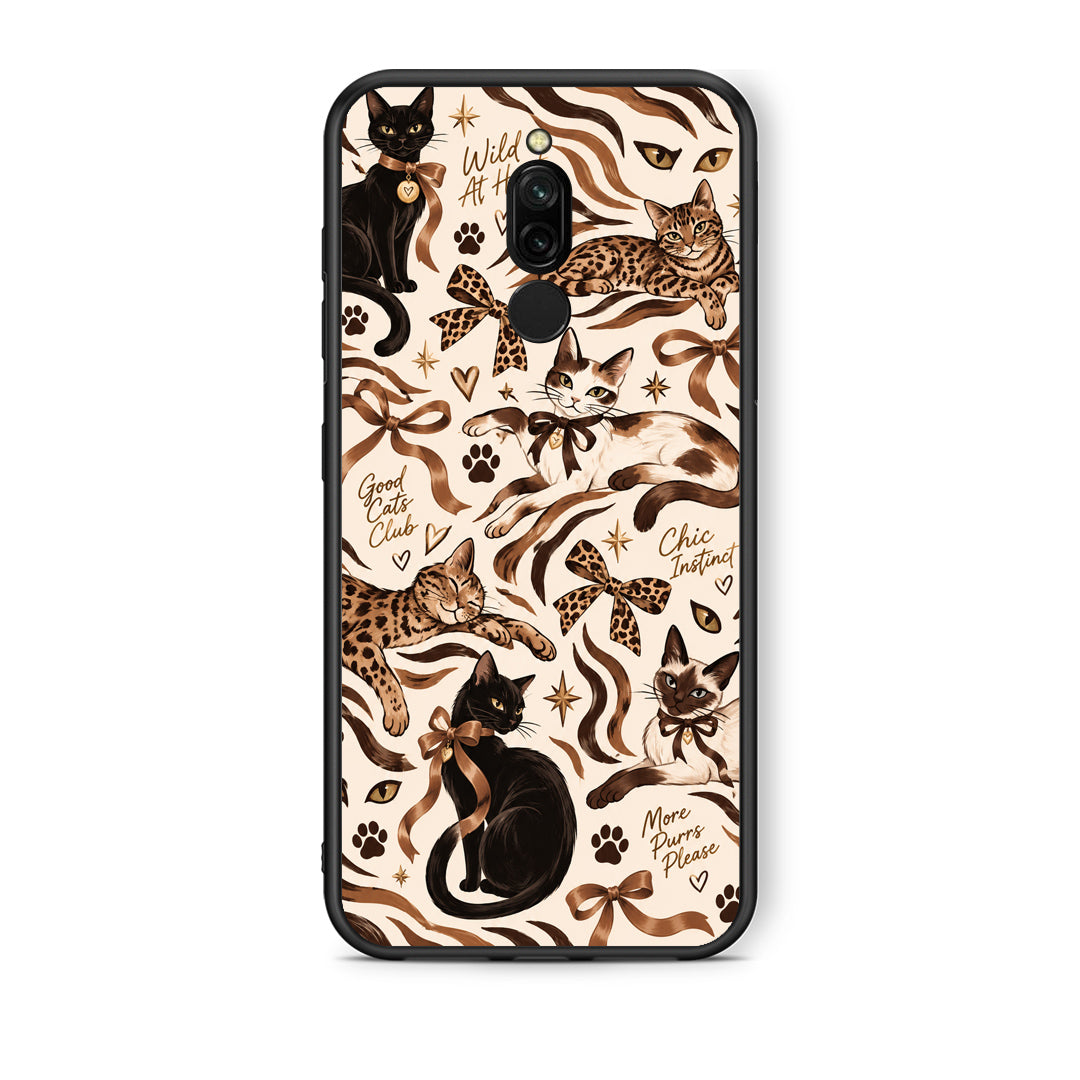 Θήκη Xiaomi Redmi 8 Wild Cats and Animal Print Collage από τη Smartfits με σχέδιο στο πίσω μέρος και μαύρο περίβλημα | Xiaomi Redmi 8 Wild Cats and Animal Print Collage case with colorful back and black bezels