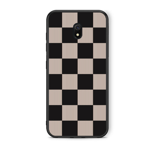 Θήκη Xiaomi Redmi 8A Black and Taupe Striped Checks από τη Smartfits με σχέδιο στο πίσω μέρος και μαύρο περίβλημα | Xiaomi Redmi 8A Black and Taupe Striped Checks case with colorful back and black bezels