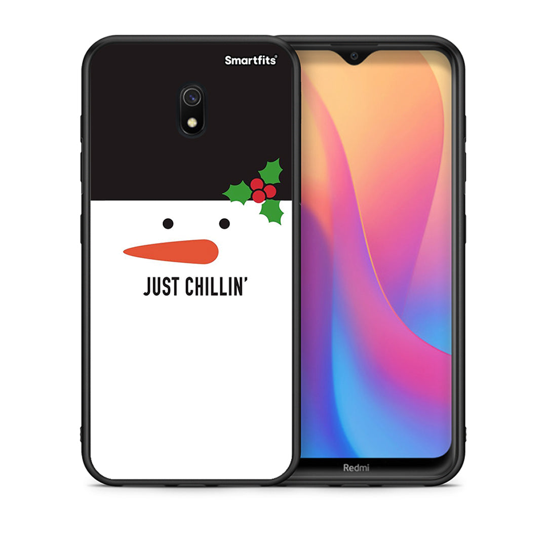 Θήκη Xiaomi Redmi 8A Christmas Chillin από τη Smartfits με σχέδιο στο πίσω μέρος και μαύρο περίβλημα | Xiaomi Redmi 8A Christmas Chillin case with colorful back and black bezels