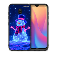 Thumbnail for Θήκη Xiaomi Redmi 8A Christmas Neon Snowman από τη Smartfits με σχέδιο στο πίσω μέρος και μαύρο περίβλημα | Xiaomi Redmi 8A Christmas Neon Snowman case with colorful back and black bezels