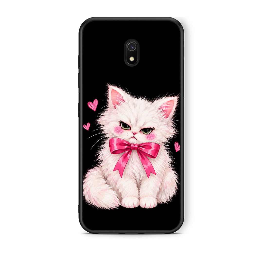 Θήκη Xiaomi Redmi 8A Grumpy Party Kitten on Black από τη Smartfits με σχέδιο στο πίσω μέρος και μαύρο περίβλημα | Xiaomi Redmi 8A Grumpy Party Kitten on Black case with colorful back and black bezels