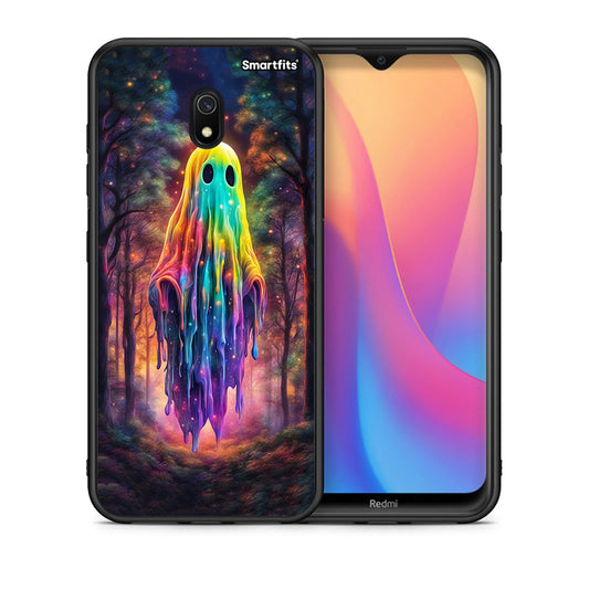 Θήκη Xiaomi Redmi 8A Halloween Ghost από τη Smartfits με σχέδιο στο πίσω μέρος και μαύρο περίβλημα | Xiaomi Redmi 8A Halloween Ghost case with colorful back and black bezels