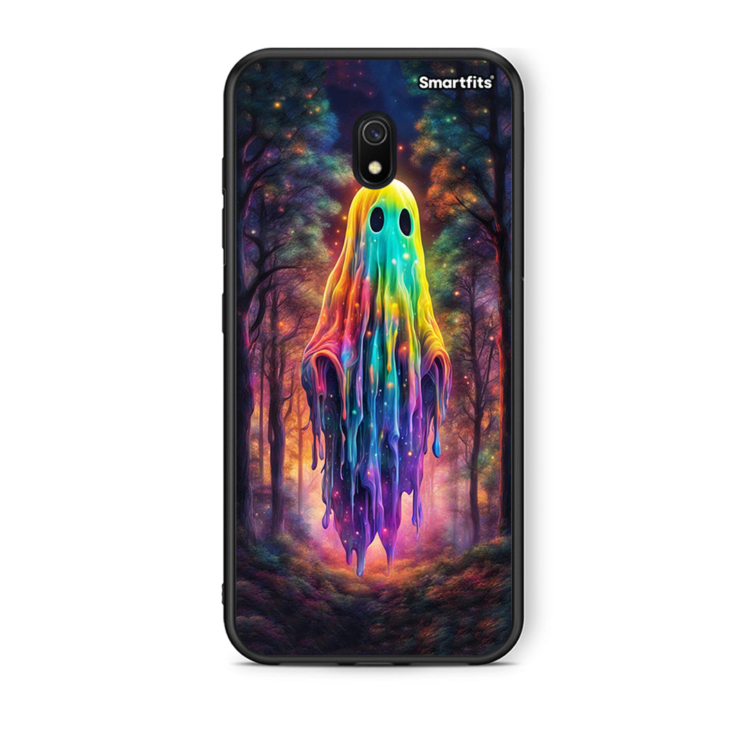 Xiaomi Redmi 8A Halloween Ghost θήκη από τη Smartfits με σχέδιο στο πίσω μέρος και μαύρο περίβλημα | Smartphone case with colorful back and black bezels by Smartfits