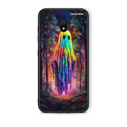 Xiaomi Redmi 8A Halloween Ghost θήκη από τη Smartfits με σχέδιο στο πίσω μέρος και μαύρο περίβλημα | Smartphone case with colorful back and black bezels by Smartfits