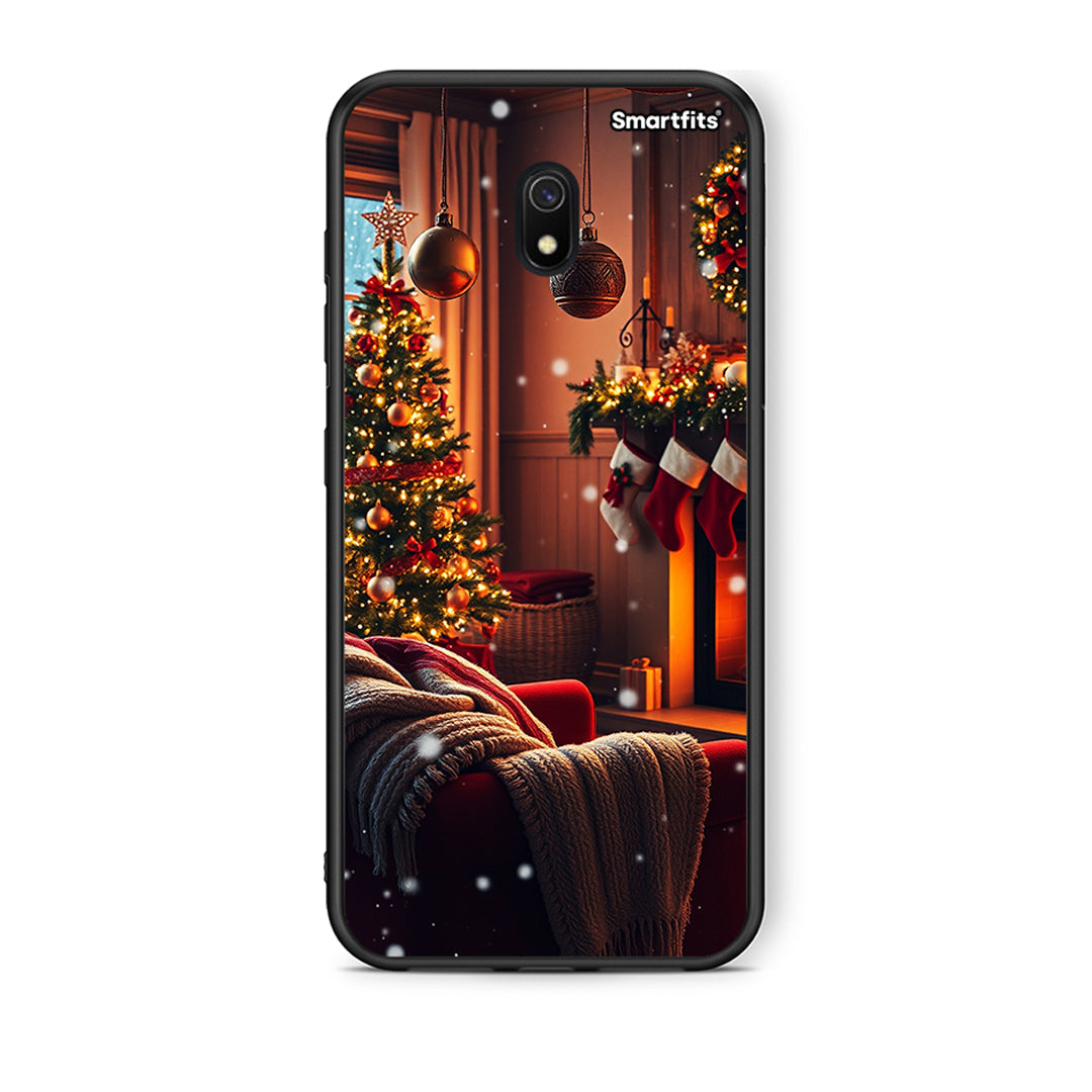 Xiaomi Redmi 8A Home For Christmas θήκη από τη Smartfits με σχέδιο στο πίσω μέρος και μαύρο περίβλημα | Smartphone case with colorful back and black bezels by Smartfits